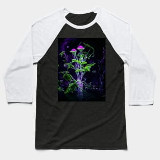 Mushroom Stems in Space Baseball T-Shirt